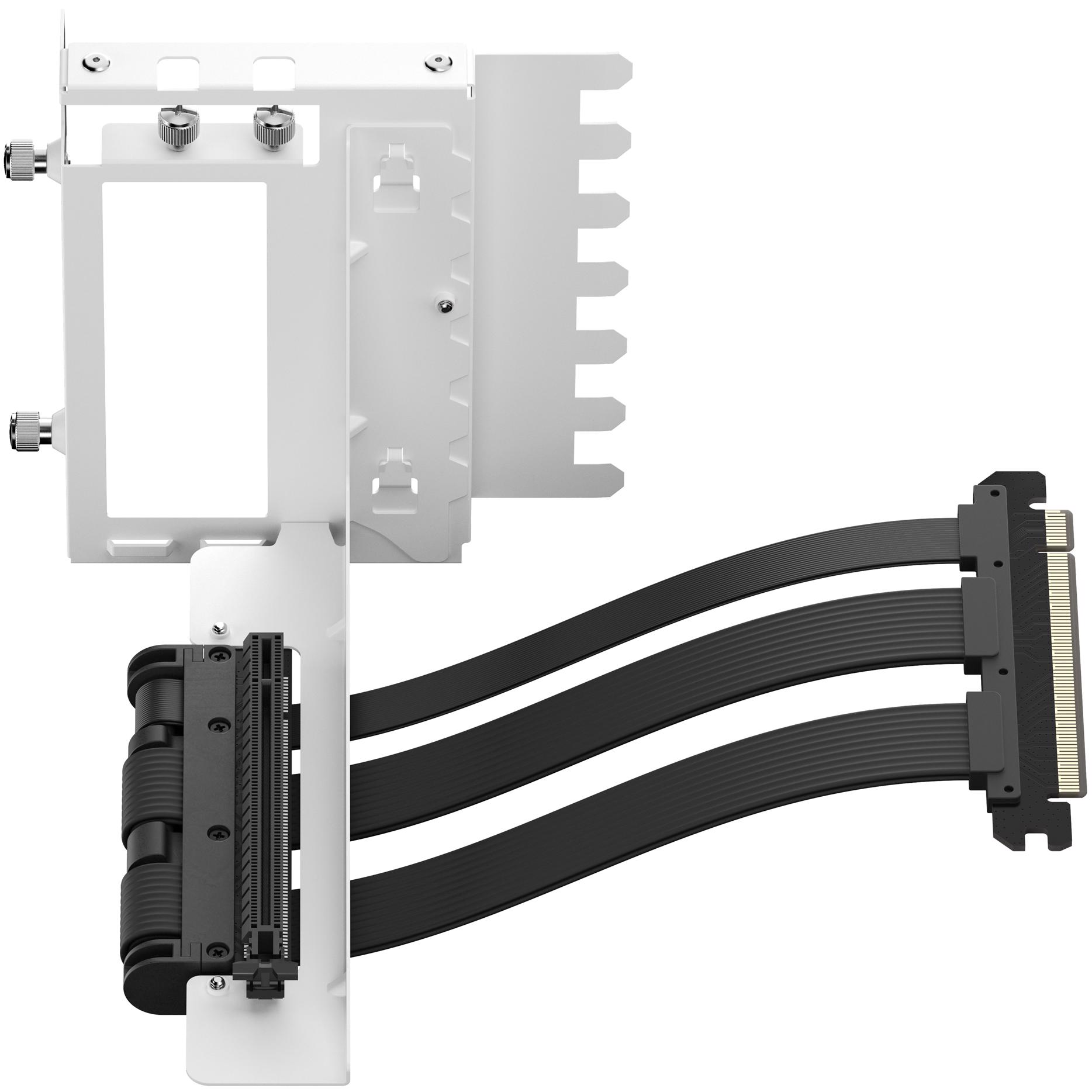 A large main feature product image of Fractal Design Flex 2 PCIe 4.0 x16 Vertical GPU Riser with Bracket (White)
