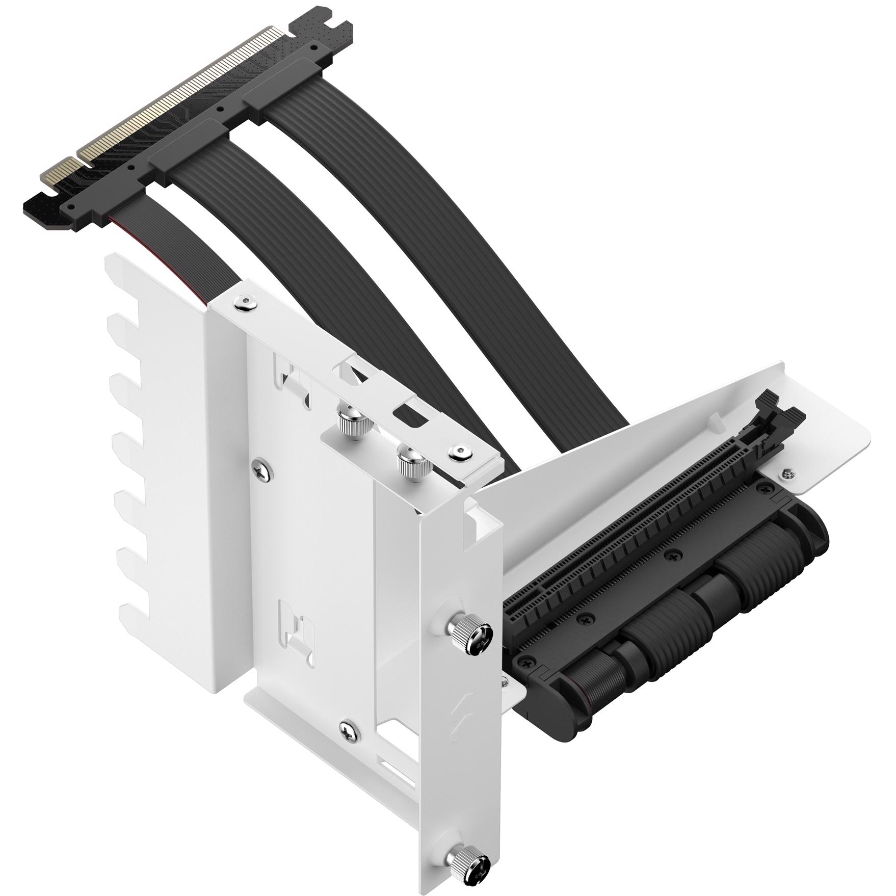 A large main feature product image of Fractal Design Flex 2 PCIe 4.0 x16 Vertical GPU Riser with Bracket (White)