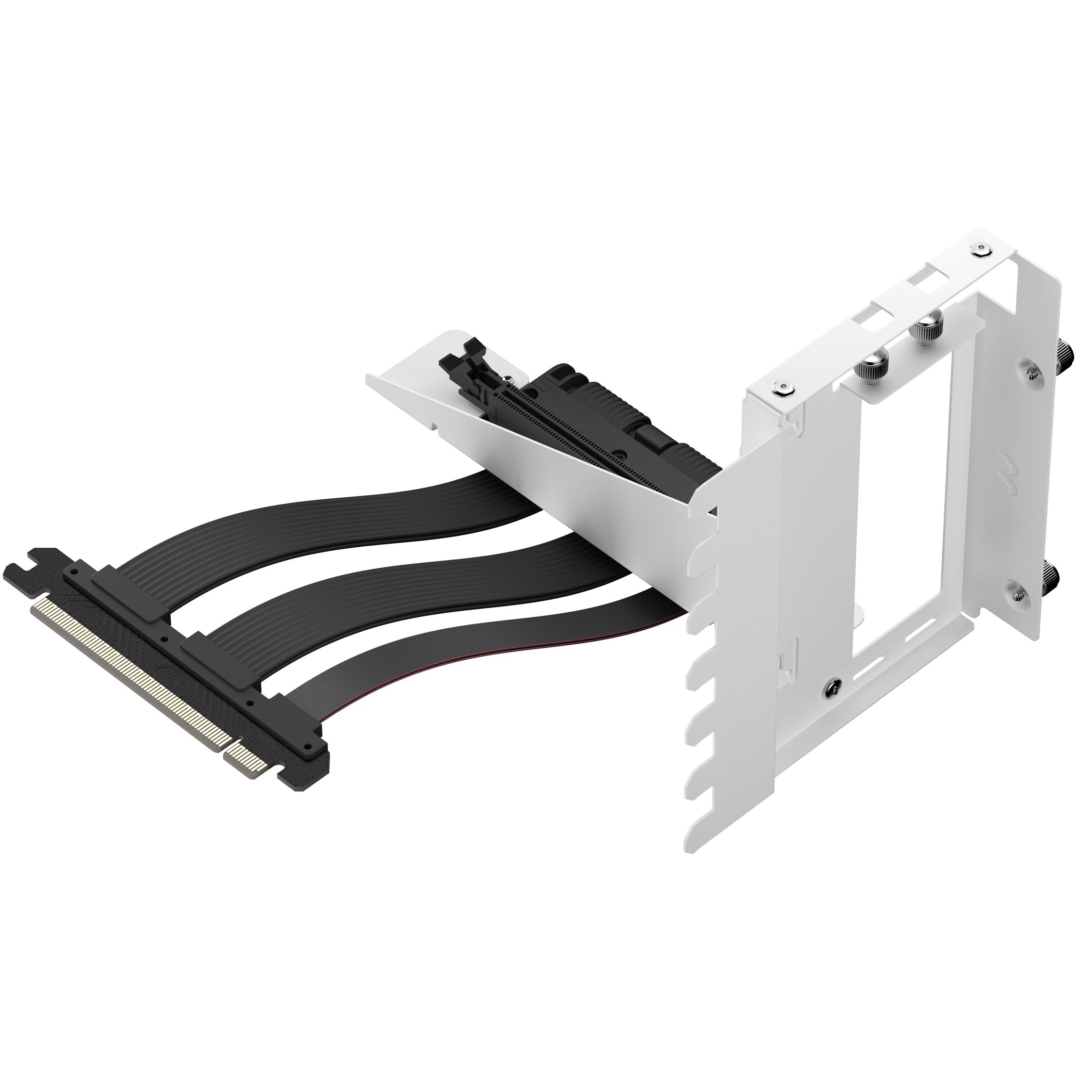 A large main feature product image of Fractal Design Flex 2 PCIe 4.0 x16 Vertical GPU Riser with Bracket (White)