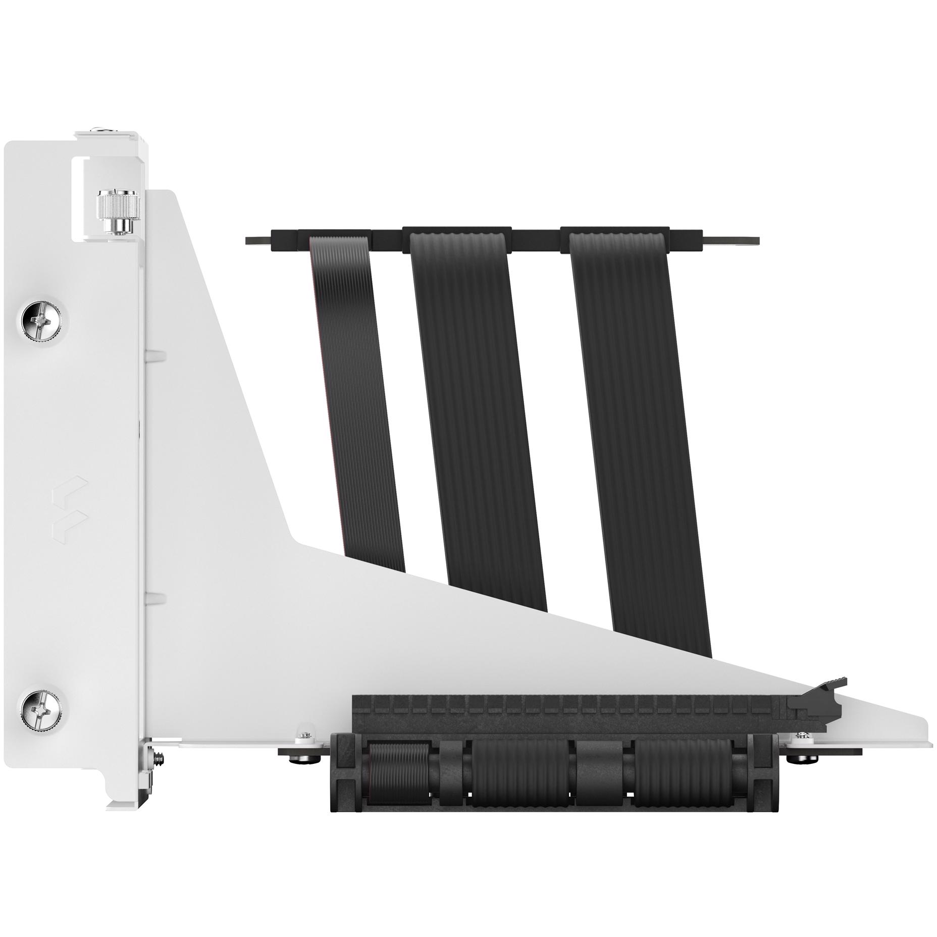 A large main feature product image of Fractal Design Flex 2 PCIe 4.0 x16 Vertical GPU Riser with Bracket (White)