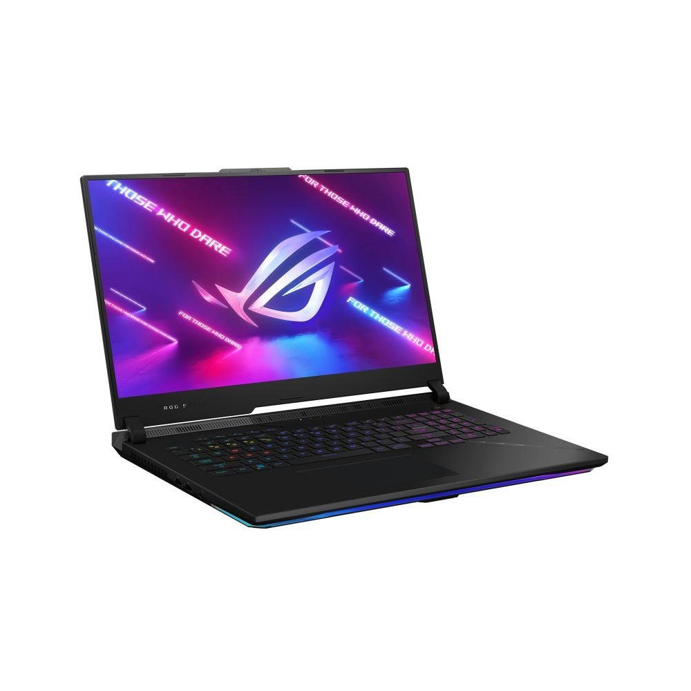 A large main feature product image of ASUS ROG Strix SCAR 17 G733PYV-LL045W 17.3" 240Hz Ryzen 9 7945HX RTX 4090 Win 11 Pro Gaming Notebook