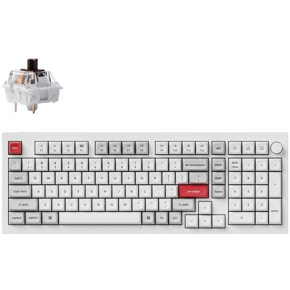 A large main feature product image of Keychron Q5 Pro QMK/VIA Wireless Custom Mechanical Keyboard - Shell White (Brown Switch)
