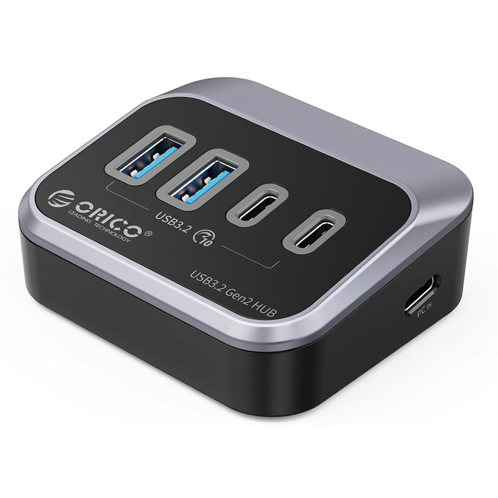 A large main feature product image of ORICO 4-PORT USB3.2 10G HUB