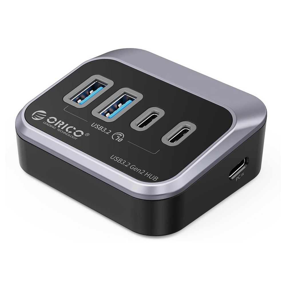 A large main feature product image of ORICO 4-PORT USB3.2 10G HUB