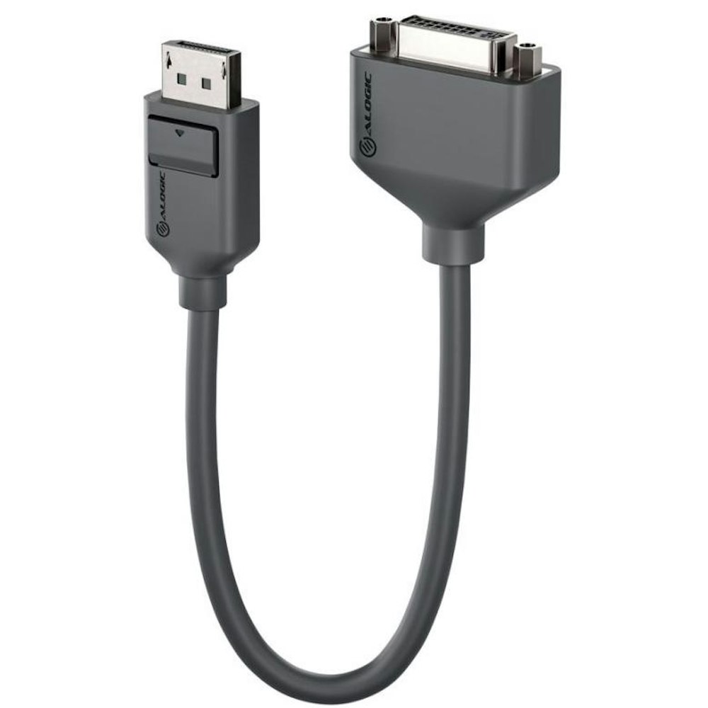 A large main feature product image of ALOGIC DisplayPort to DVI Adapter