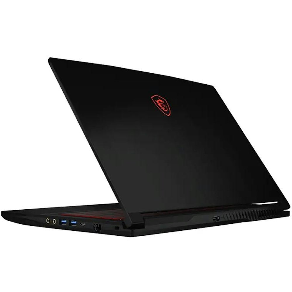 A large main feature product image of MSI Thin GF63 (12V) - 15.6" 144Hz, 12th Gen i5, RTX 4060, 16GB/512GB - Win 11 Gaming Notebook