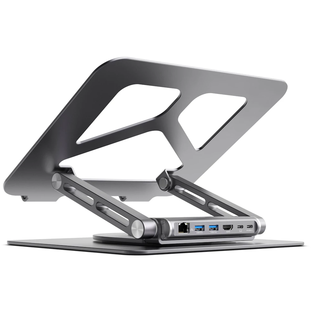 A large main feature product image of mbeat Stage S12 Rotating Laptop Stand with USB Type-C Docking Station