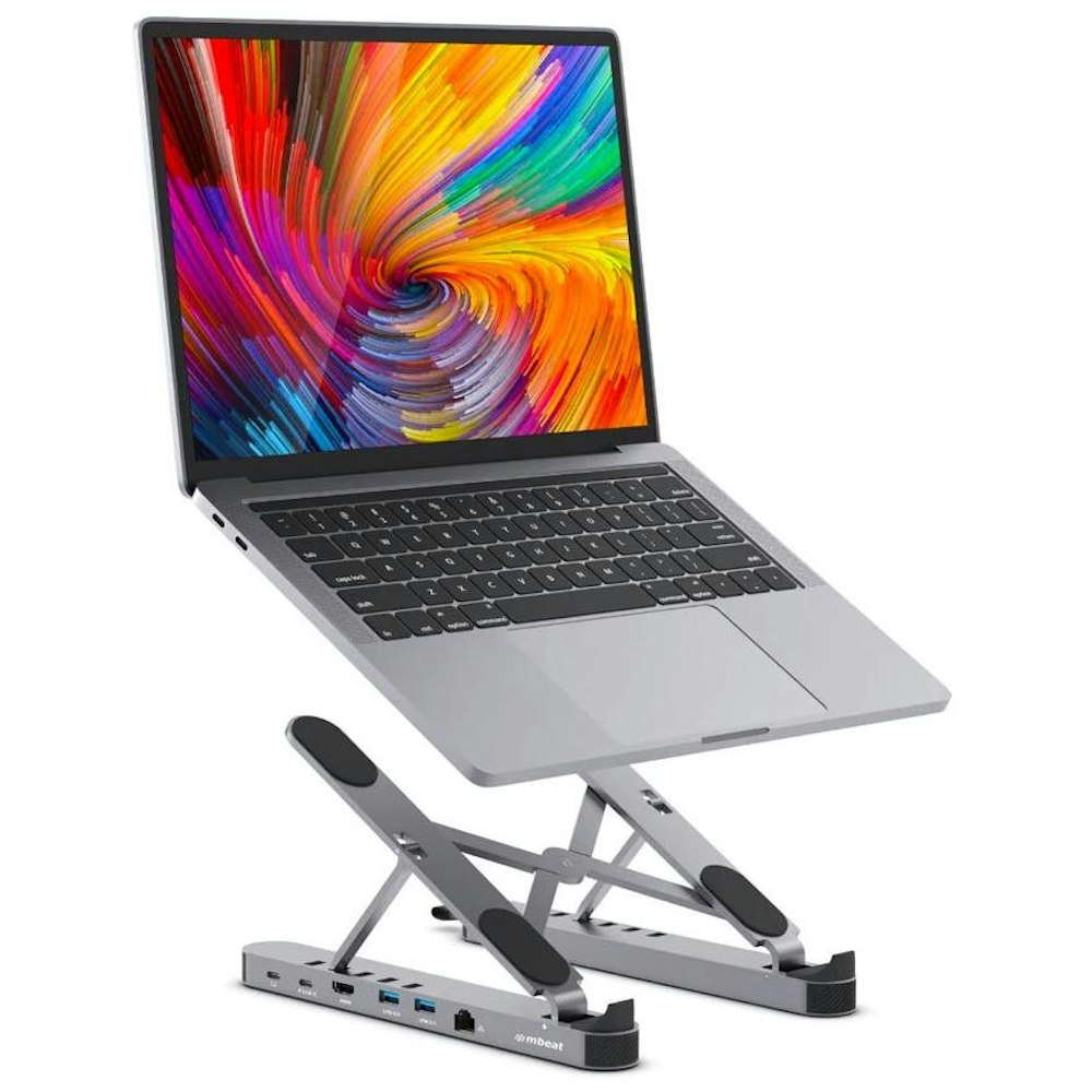 A large main feature product image of mbeat Stage P5 Portable Laptop Stand with USB-C Docking Station