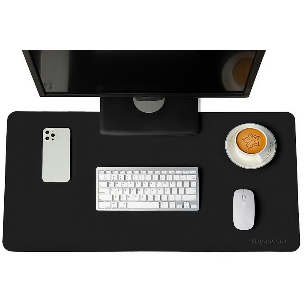 A large main feature product image of Simplecom MA084 Desk Mouse Pad Non-Slip PU Leather - Black