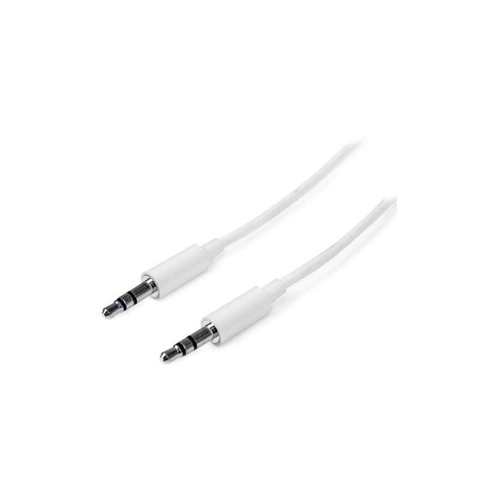 A large main feature product image of Startech Slim 3.5mm Stereo Audio M-M 3m Cable - White