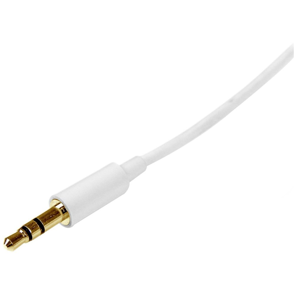 A large main feature product image of Startech Slim 3.5mm Stereo Audio M-M 3m Cable - White