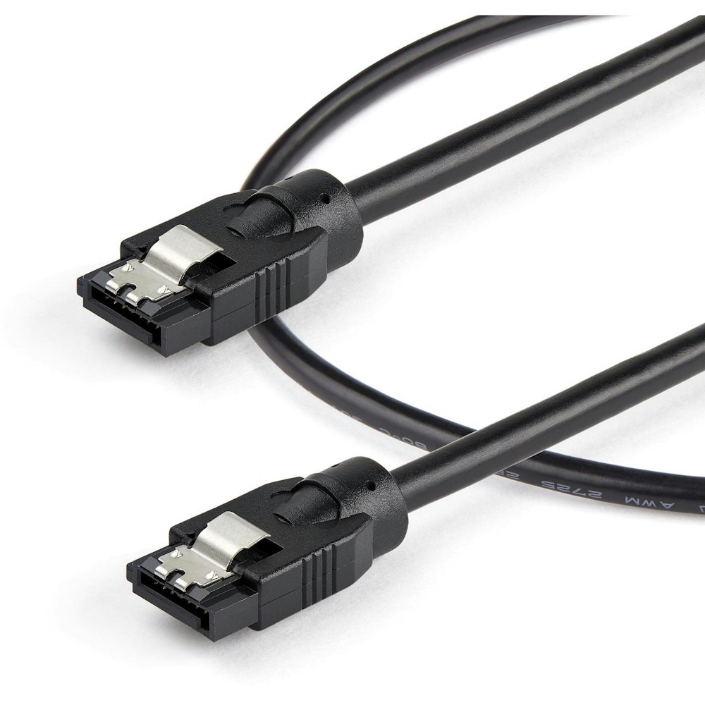 A large main feature product image of Startech 0.6 m Round SATA Cable - Latching Connectors - 6Gbs