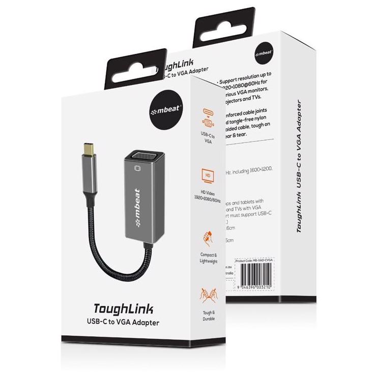 A large main feature product image of mbeat Elite USB Type-C to VGA Adapter