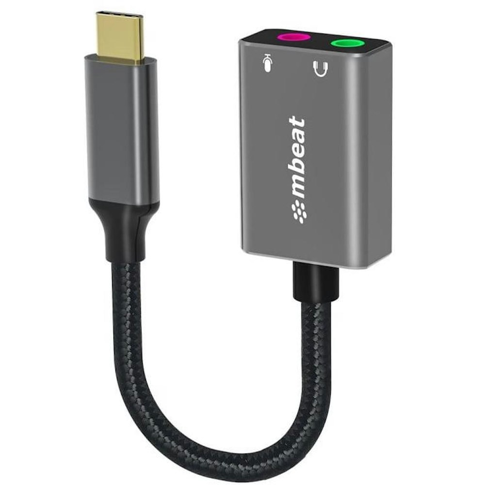 A large main feature product image of mbeat Elite USB-C to 3.5mm Audio and Microphone Adapter