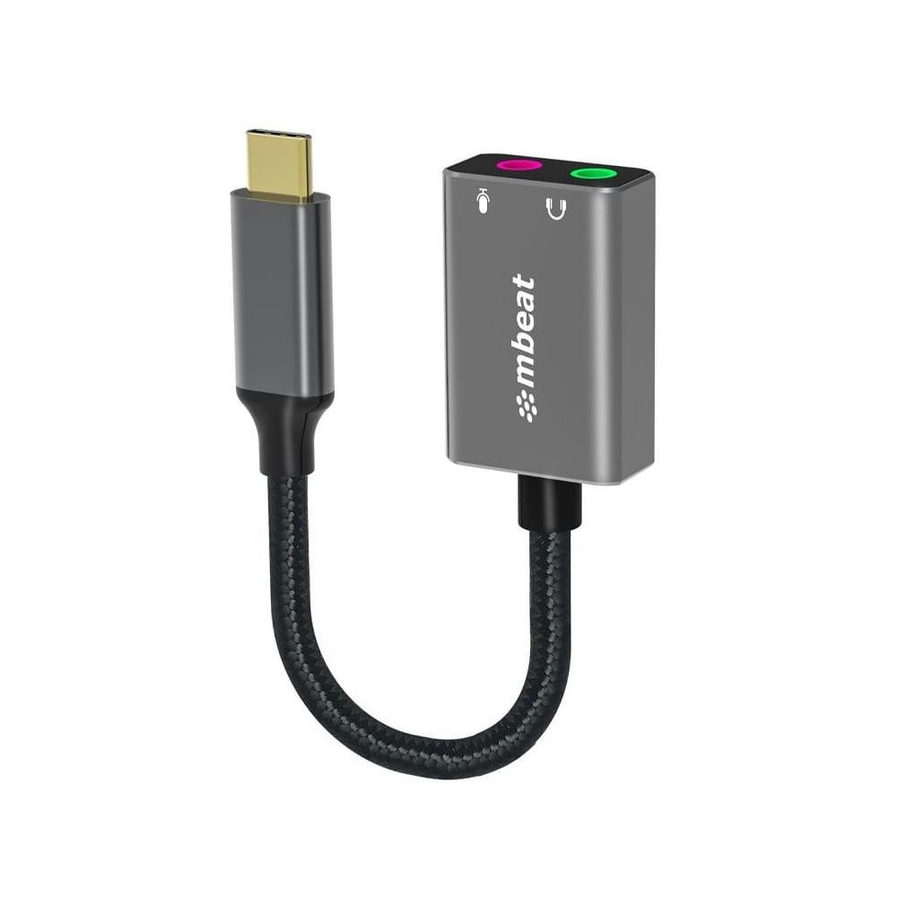 A large main feature product image of mBeat Elite USB-C to 3.5mm Audio and Microphone Adapter