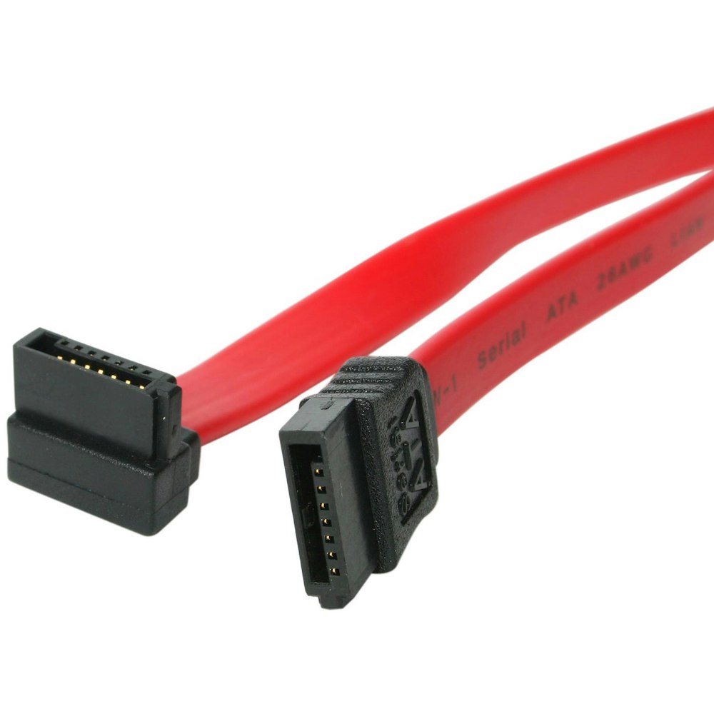 A large main feature product image of Startech 12in SATA to Right Angle SATA Serial ATA Cable