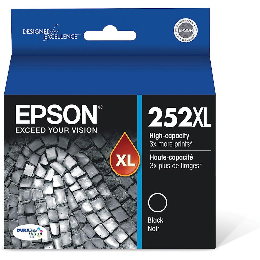 A large main feature product image of Epson DURABrite Ultra 252XL High Capacity Black Cartridge