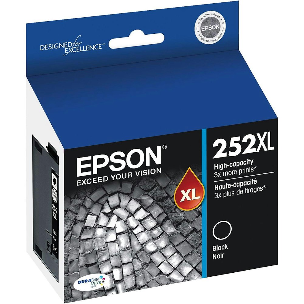 A large main feature product image of Epson DURABrite Ultra 252XL High Capacity Black Cartridge