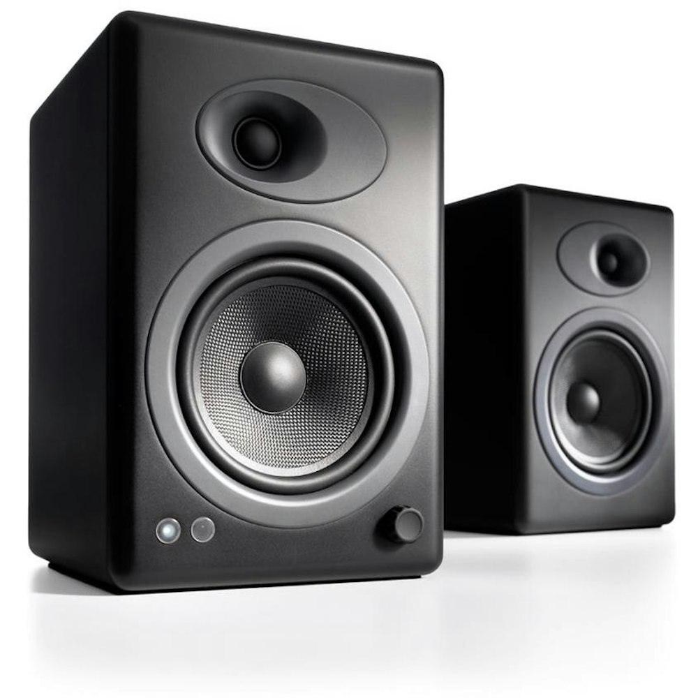 A large main feature product image of Audioengine A5+ Classic - Powered Bookshelf Speakers (Satin Black)