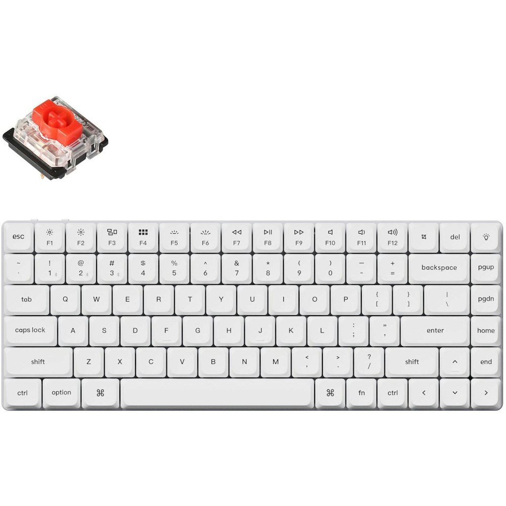 A large main feature product image of Keychron K3 Pro RGB QMK/VIA Wireless Custom Mechanical Keyboard - White (Red Switch)