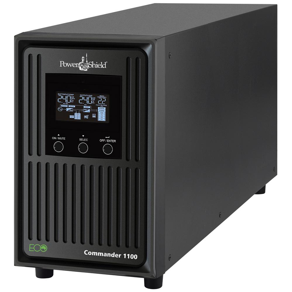 A large main feature product image of PowerShield Commander Tower 1.1KVA - AVR Line Interactive Pure Sine Wave UPS