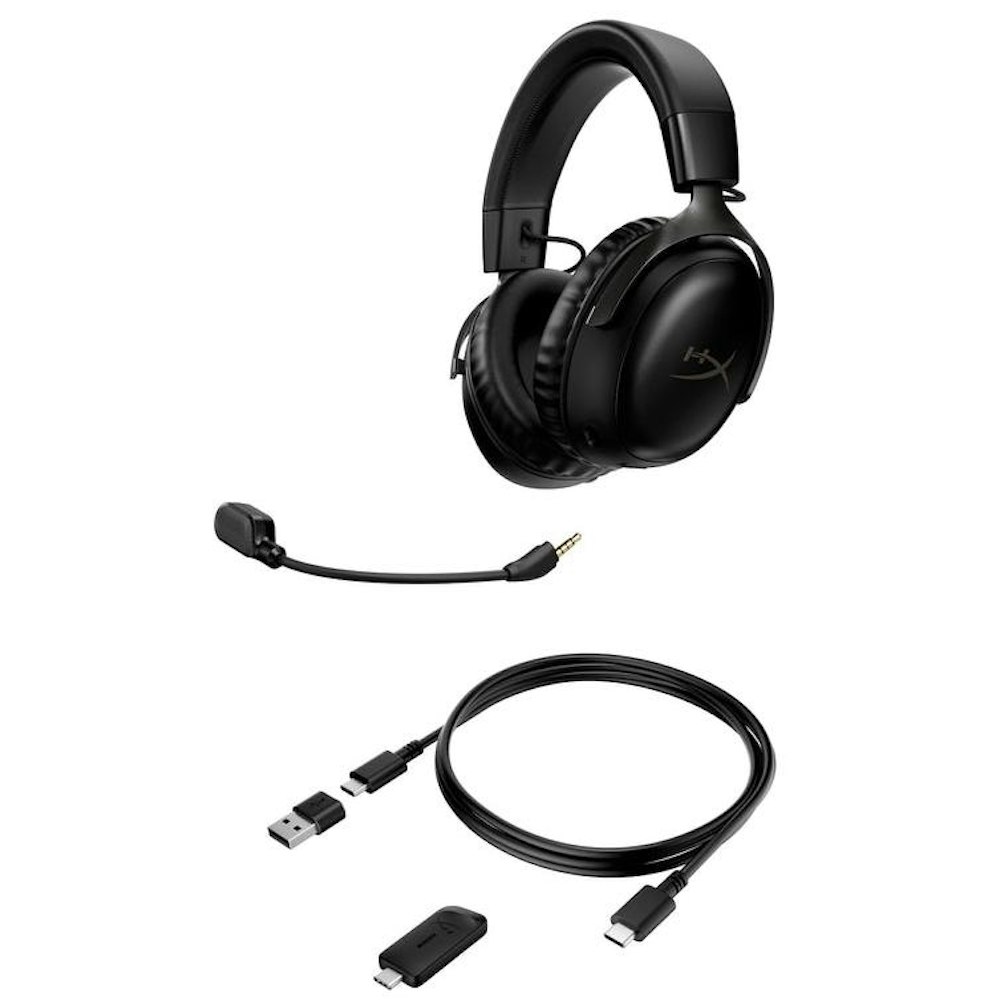 A large main feature product image of HyperX Cloud III - Wireless Gaming Headset (Black)