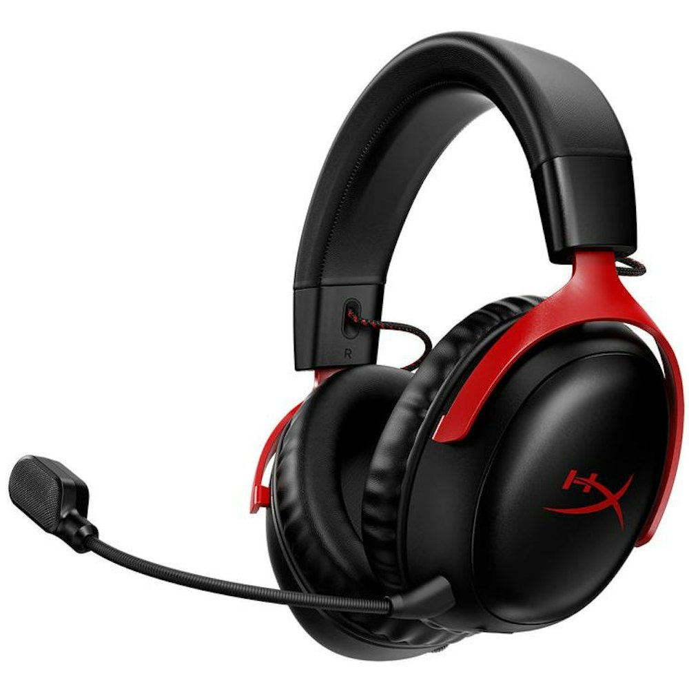 A large main feature product image of HyperX Cloud III - Wireless Gaming Headset (Red)
