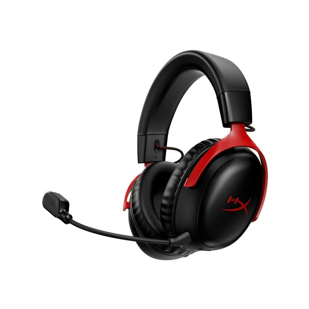 A large main feature product image of HyperX Cloud III - Wireless Gaming Headset (Red)