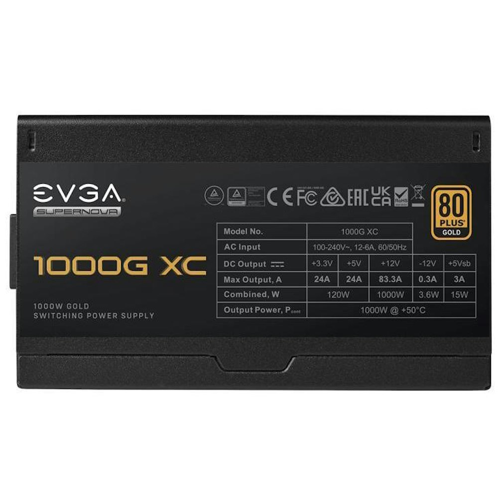 A large main feature product image of EVGA SuperNOVA 1000G XC 1000W Gold ATX Modular PSU