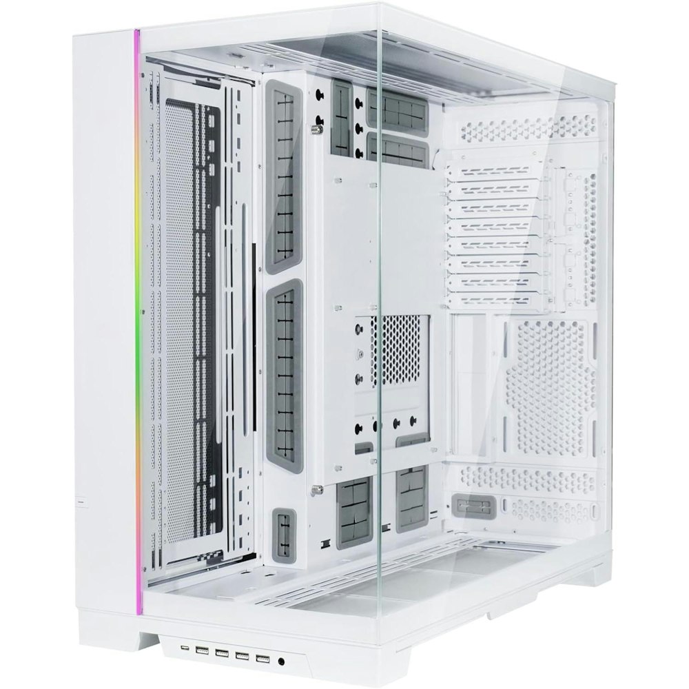 A large main feature product image of Lian Li O11 Dynamic EVO XL Full Tower Case - White