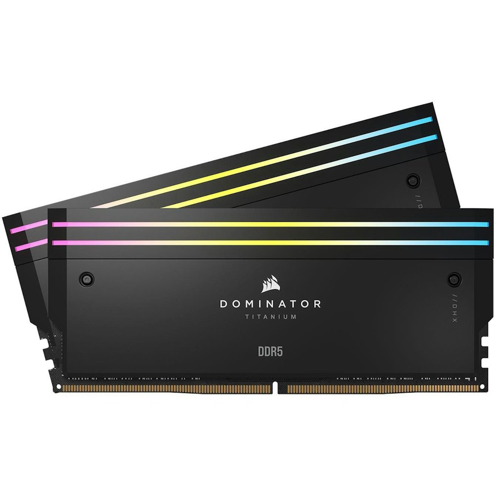 A large main feature product image of Corsair 48GB Kit (2x24GB) DDR5 Dominator Titanium RGB C36 7200MHz -  Black