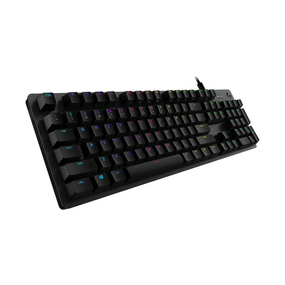 A large main feature product image of Logitech G512 Carbon RGB Mechanical Gaming Keyboard (GX Blue)