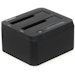 A product image of Simplecom SD322 Dual Bay USB 3.0 Aluminium Docking Station - Black