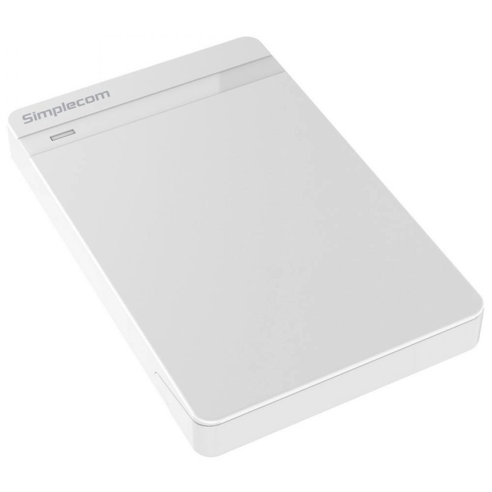 A large main feature product image of Simplecom SE203 2.5" SATA HDD/SSD to USB 3.0 Hard Drive Enclosure - White