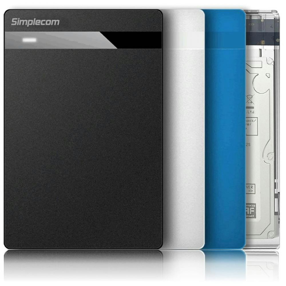 A large main feature product image of Simplecom SE203 2.5" SATA HDD/SSD to USB 3.0 Hard Drive Enclosure - White