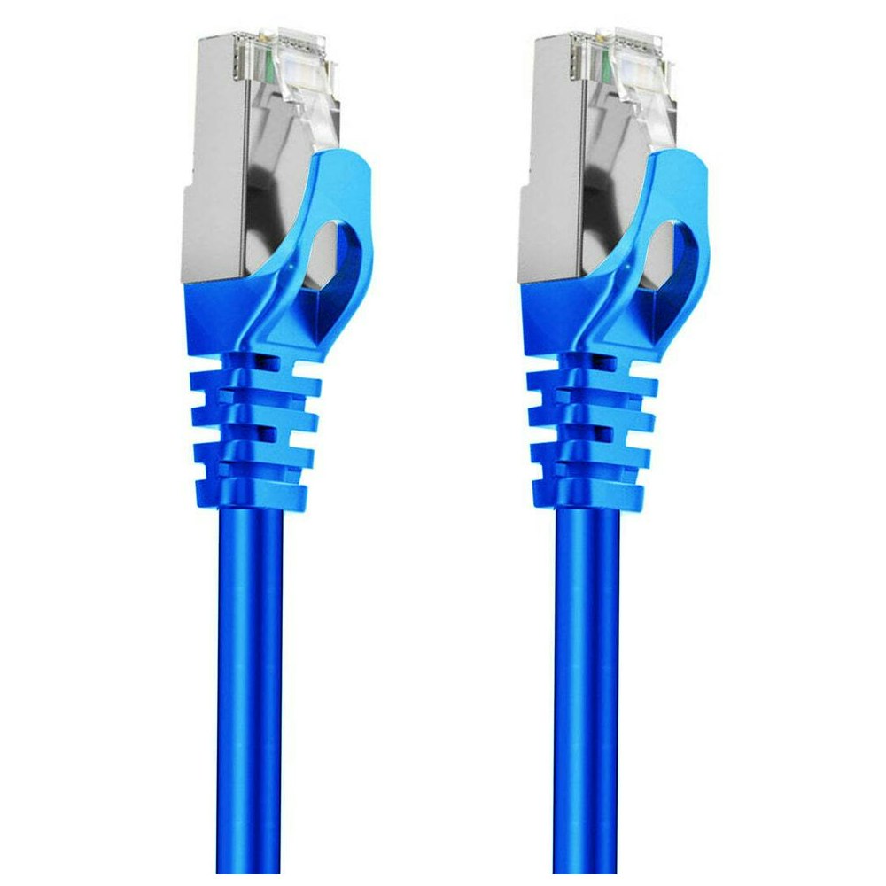 A large main feature product image of Cruxtec Cat7 0.5m 10GbE SF/FTP Triple Shielding Network Cable Blue