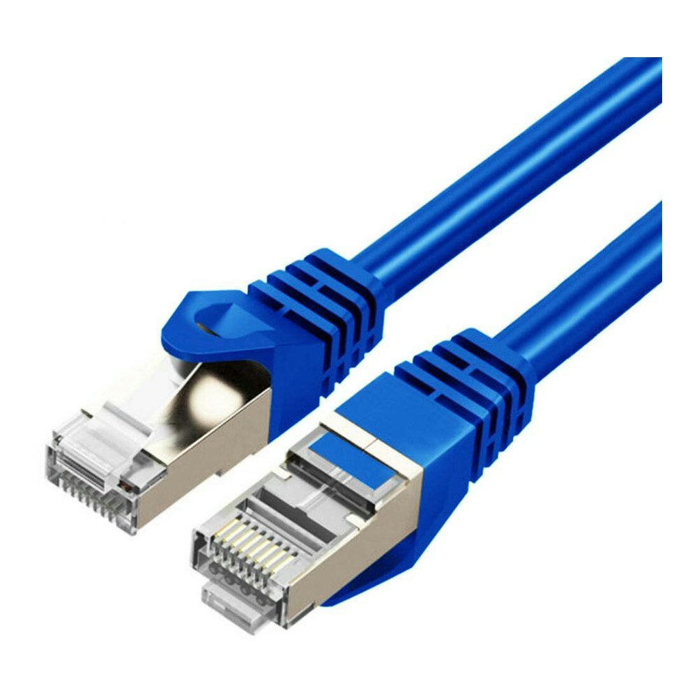 A large main feature product image of Cruxtec Cat7 1m 10GbE SF/FTP Triple Shielding Network Cable Blue