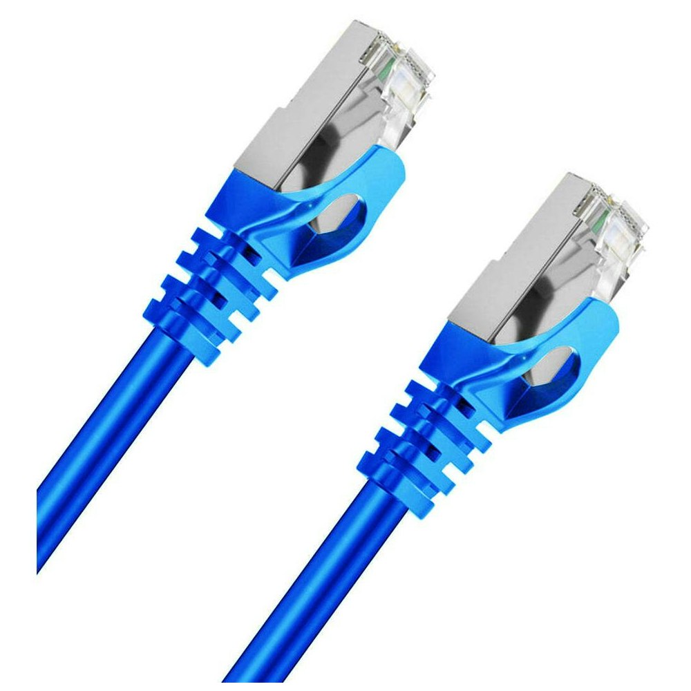 A large main feature product image of Cruxtec Cat7 2m 10GbE SF/FTP Triple Shielding Network Cable Blue