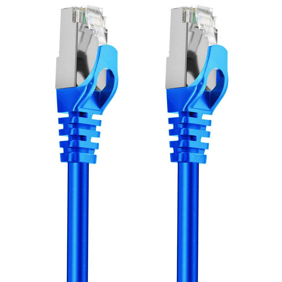 A large main feature product image of Cruxtec CAT7 3m 10GbE SF/FTP Triple Shielding Network Cable Blue