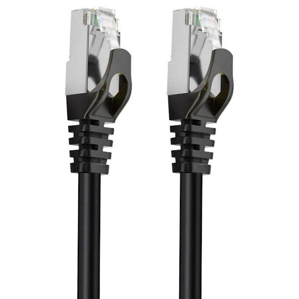 A product image of Cruxtec CAT7 0.3m 10GbE SF/FTP Triple Shielding Network Cable Black