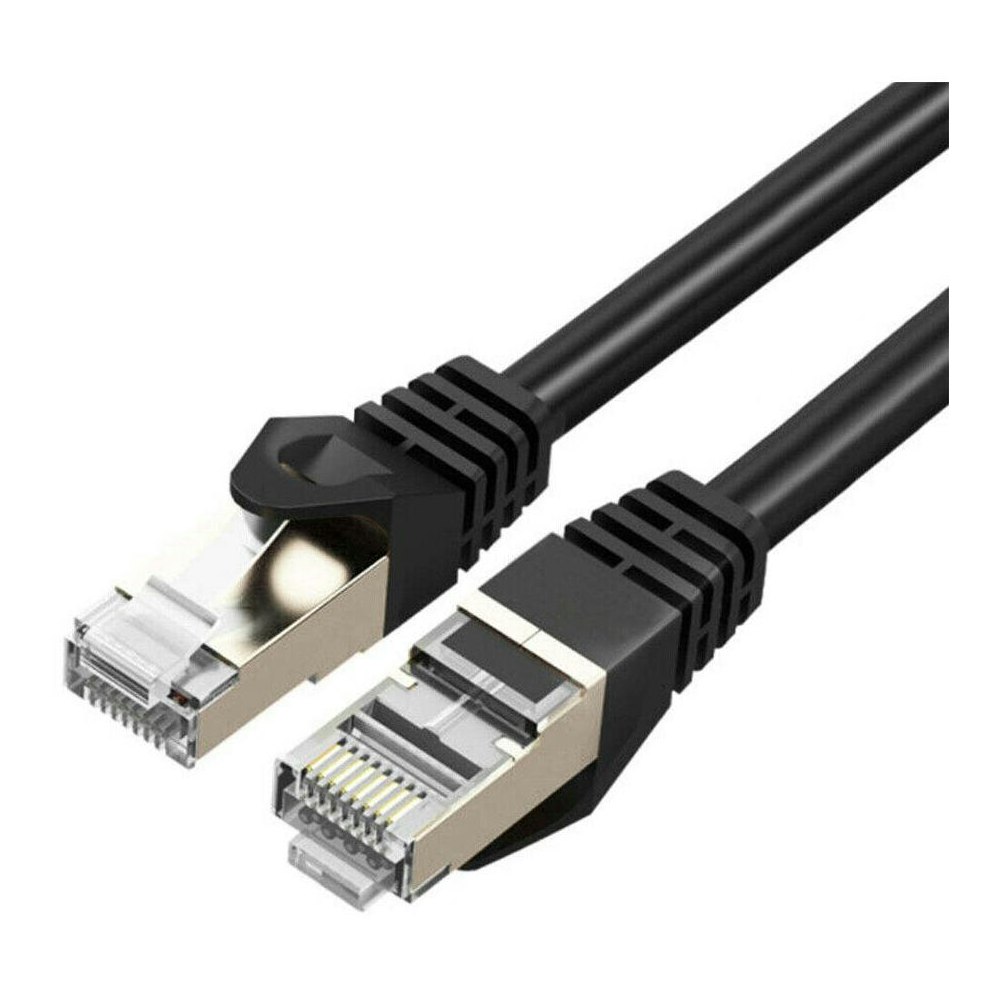 A large main feature product image of Cruxtec Cat7 0.3m 10GbE SF/FTP Triple Shielding Network Cable Black