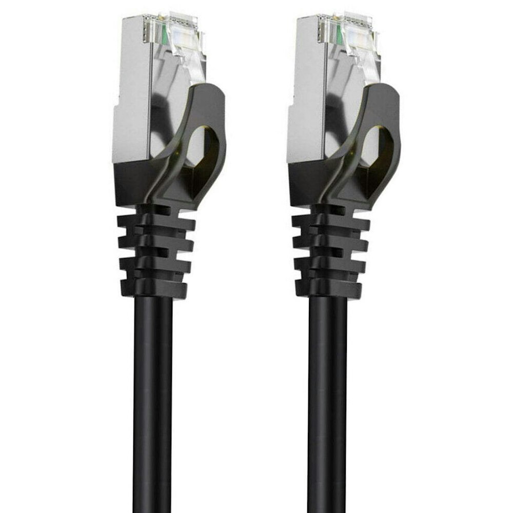 A large main feature product image of Cruxtec Cat7 1m 10GbE SF/FTP Triple Shielding Network Cable Black