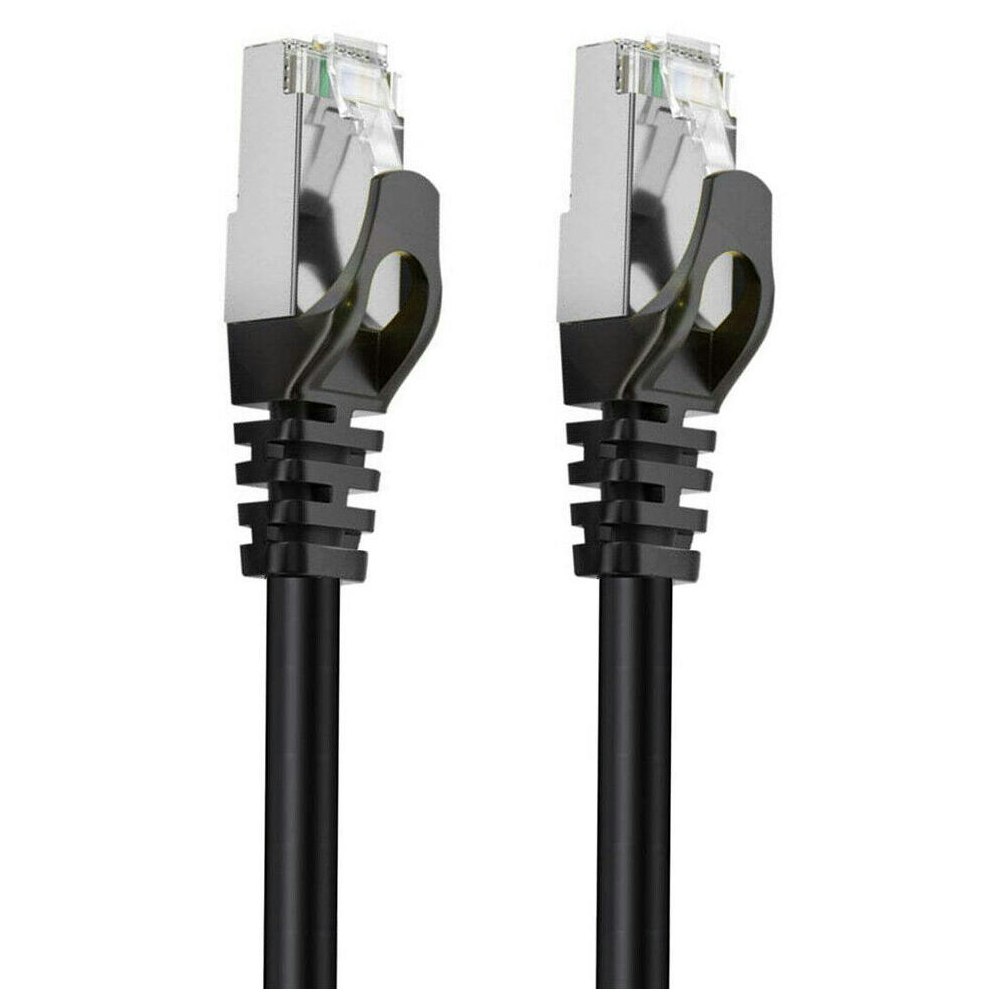 A large main feature product image of Cruxtec Cat7 1m 10GbE SF/FTP Triple Shielding Network Cable Black
