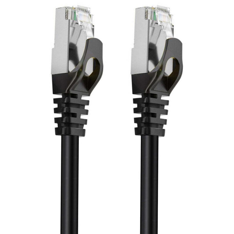 A large main feature product image of Cruxtec CAT7 3m 10GbE SF/FTP Triple Shielding Network Cable Black