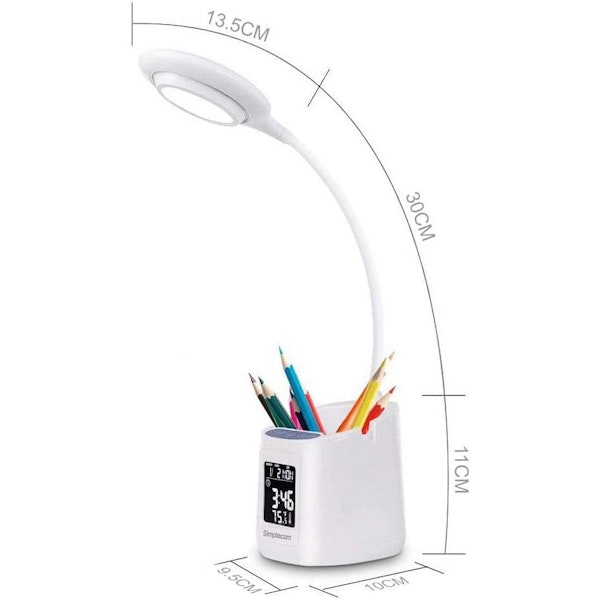 YOUKOYI LED Desk Lamps for Home Office, Rechargeable Battery Operated White