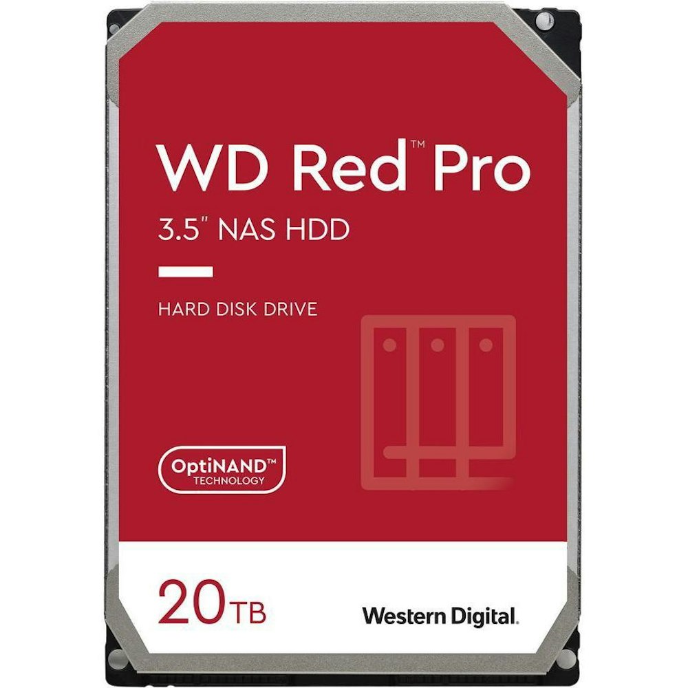A large main feature product image of WD Red Pro 3.5" NAS HDD - 20TB 512MB