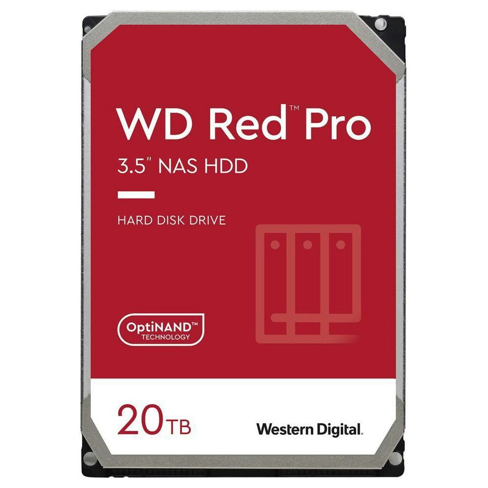 A large main feature product image of WD Red Pro 3.5" NAS HDD - 20TB 512MB