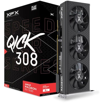 Product image of XFX Radeon RX 7600 Speedster QICK 308 8GB GDDR6 - Black Edition - Click for product page of XFX Radeon RX 7600 Speedster QICK 308 8GB GDDR6 - Black Edition