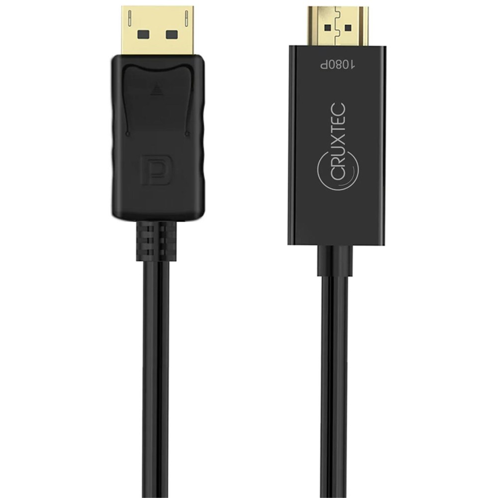 A large main feature product image of Cruxtec Displayport to HDMI 1.4 Cable - 2m