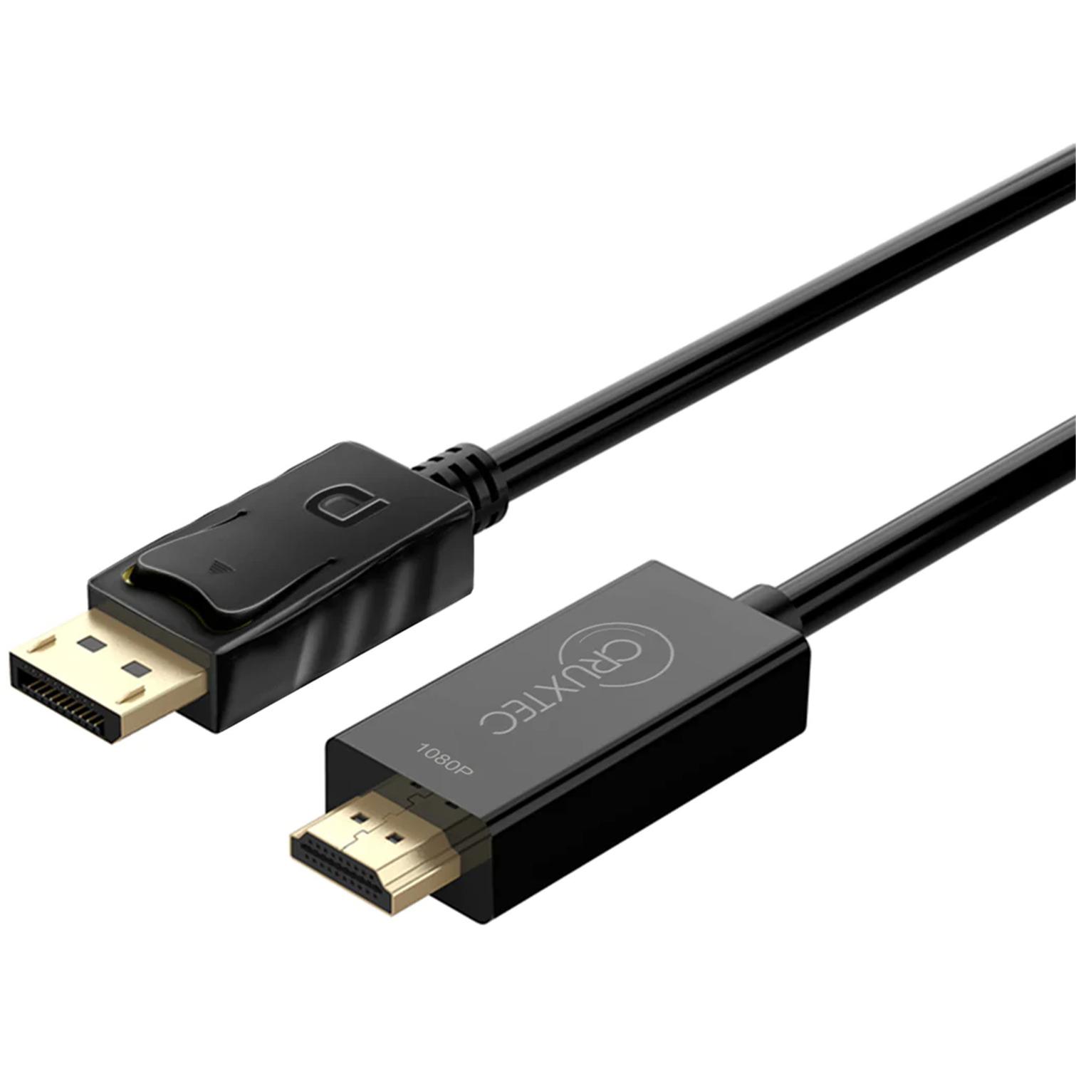 A large main feature product image of Cruxtec Displayport to HDMI 1.4 Cable - 2m